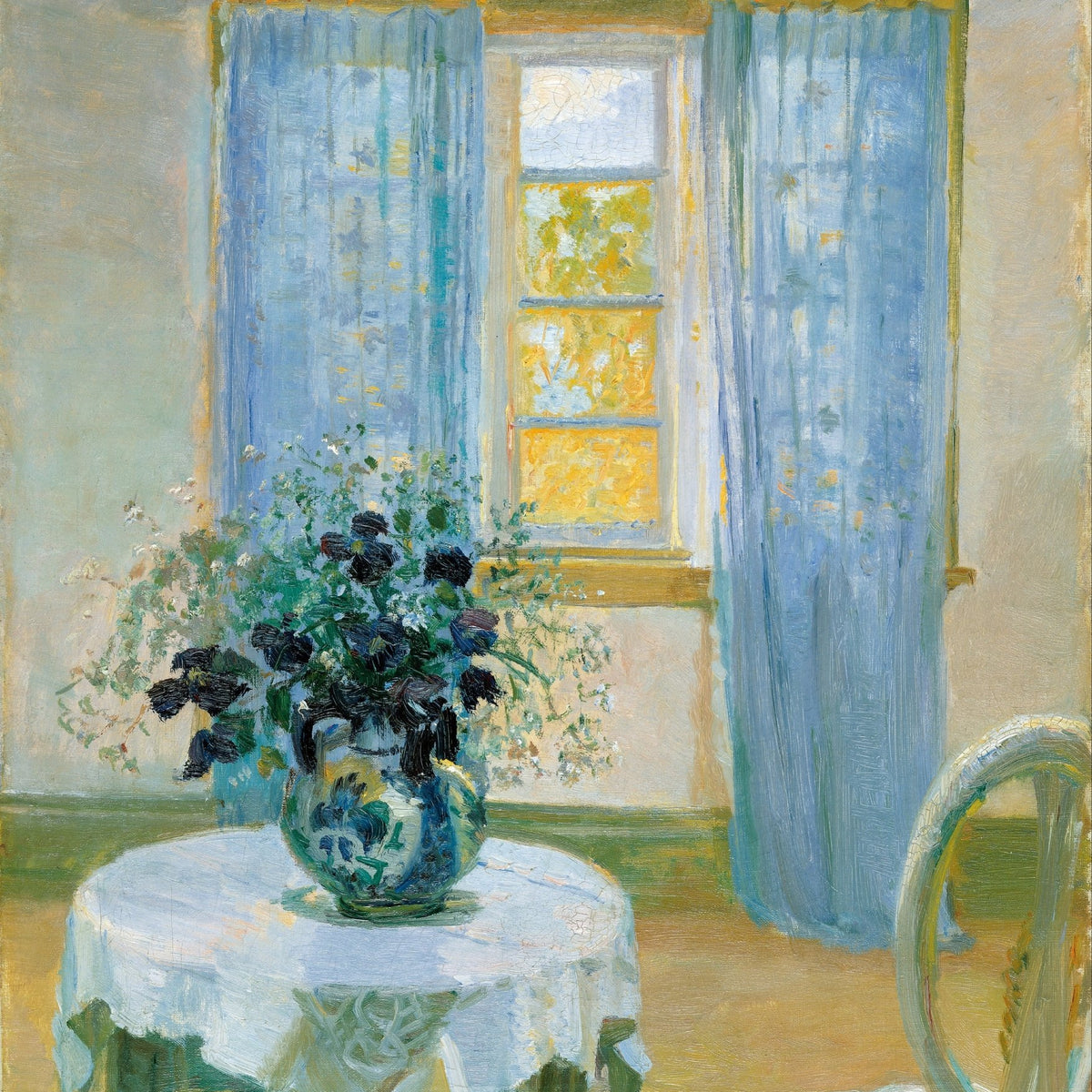 Hand - Painted Flowers in Vase by Window - Floral Oil Painting - Oil Painting Haven