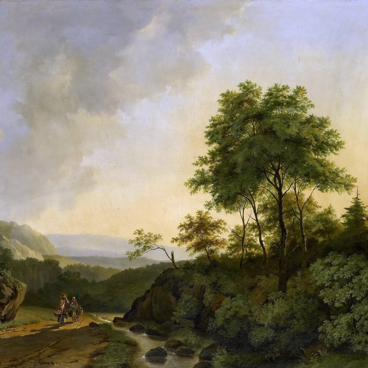 Hand - Painted Forest Path Valley Scene - Landscape Oil Painting - Oil Painting Haven