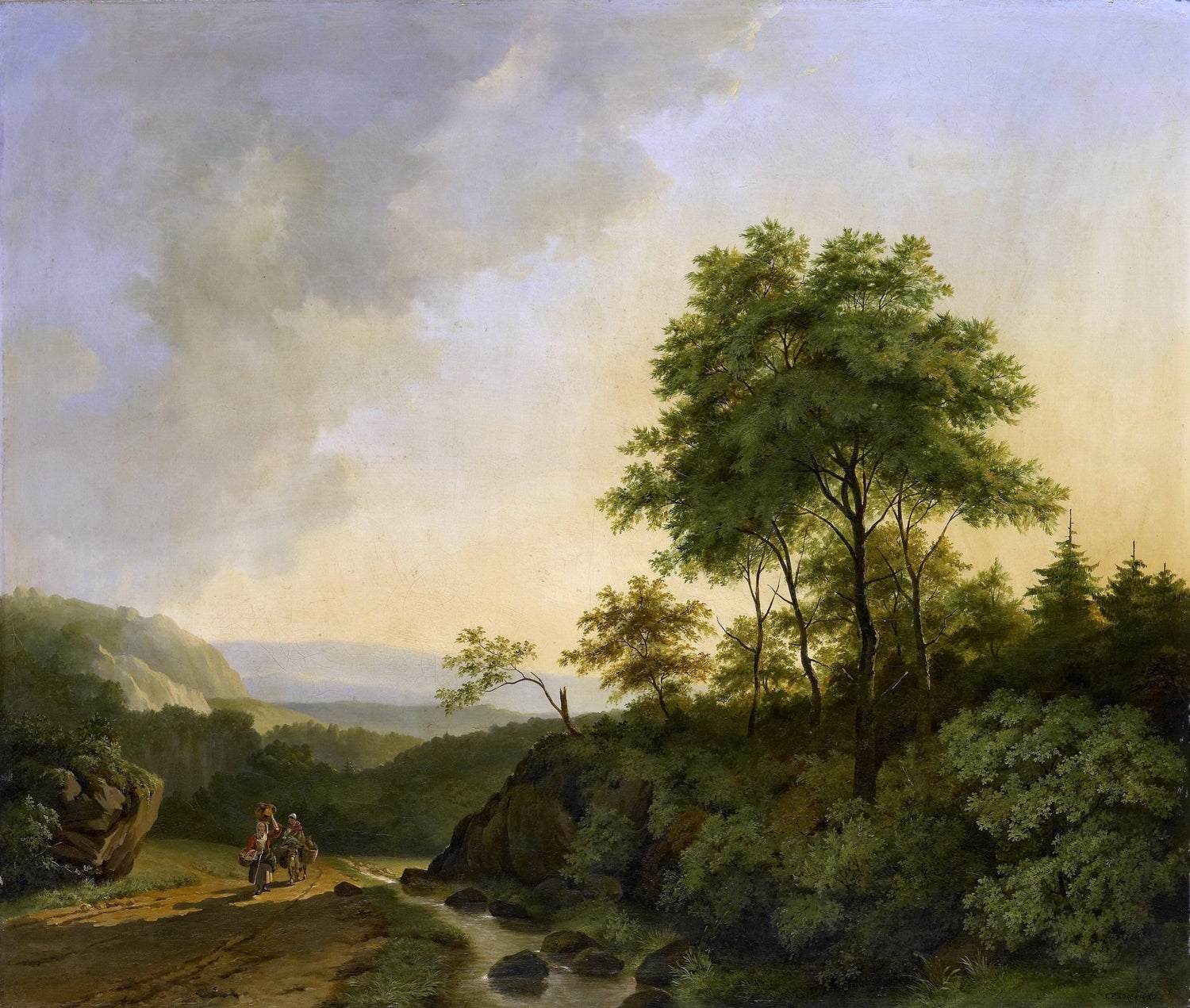 Hand - Painted Forest Path Valley Scene - Landscape Oil Painting - Oil Painting Haven