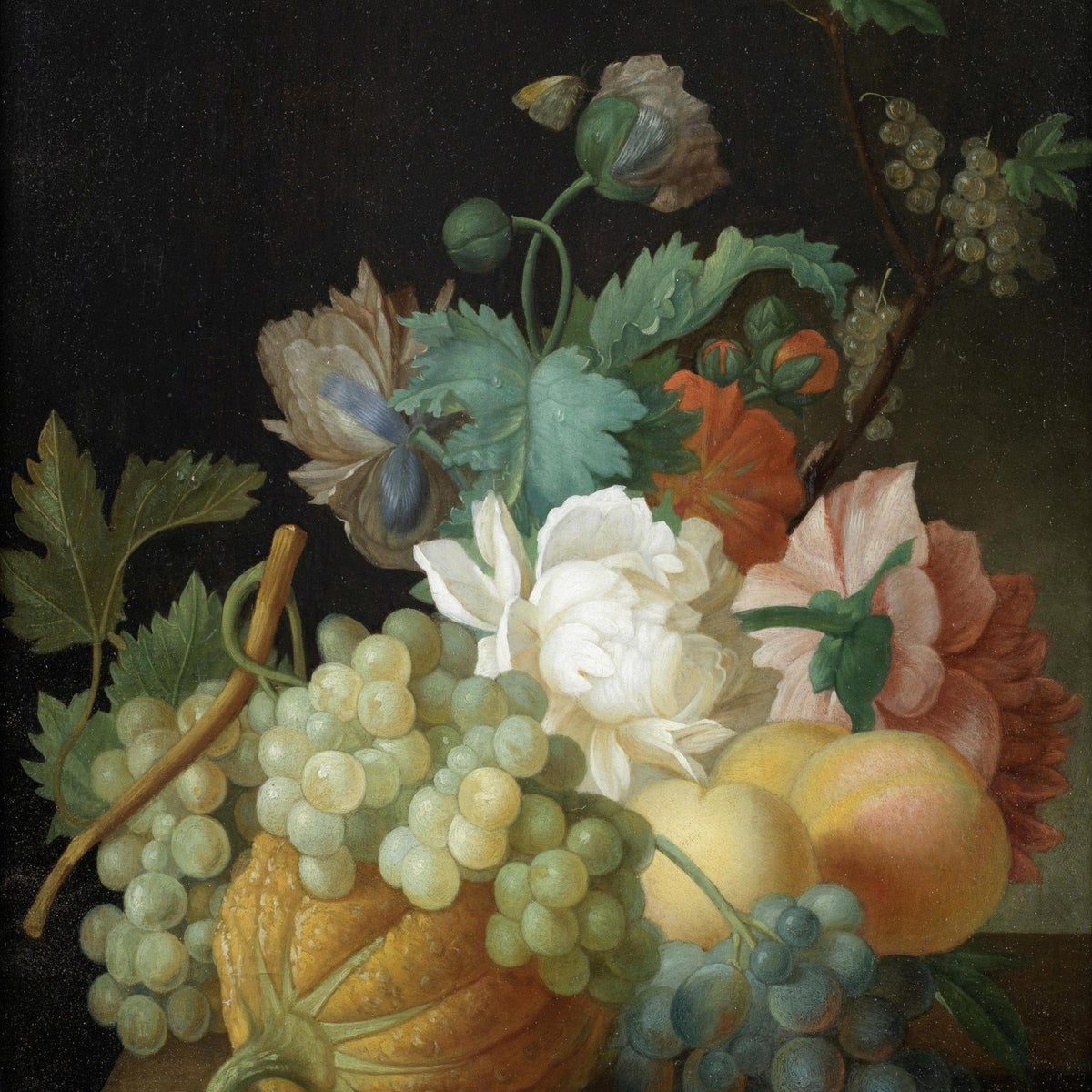 Hand - Painted Grapes, Flowers and Still Life – Floral Oil Painting - Oil Painting Haven