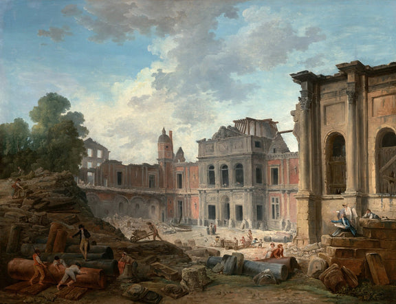 Hand-painted hand-painted historic palace ruins view landscape oil painting on canvas
