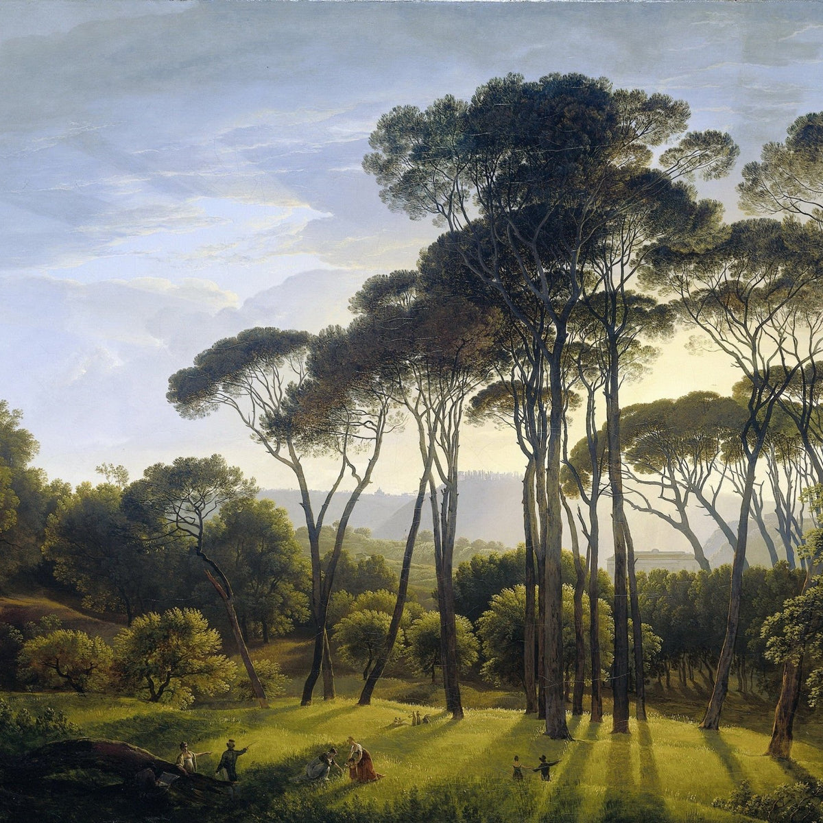 Hand - Painted Italian Pine Grove Scene - Landscape Oil Painting - Oil Painting Haven