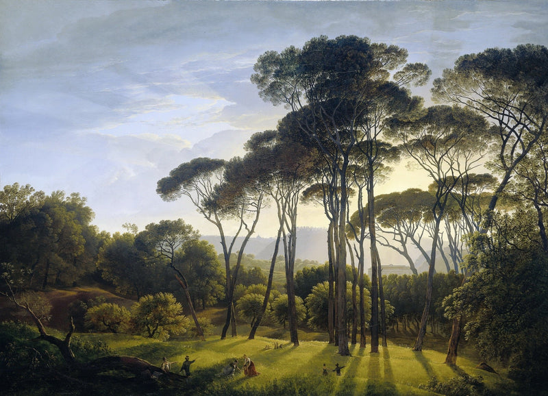 Hand - Painted Italian Pine Grove Scene - Landscape Oil Painting - Oil Painting Haven