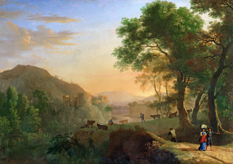 Hand - Painted Italian Sunset Valley - Landscape Oil Painting - Oil Painting Haven