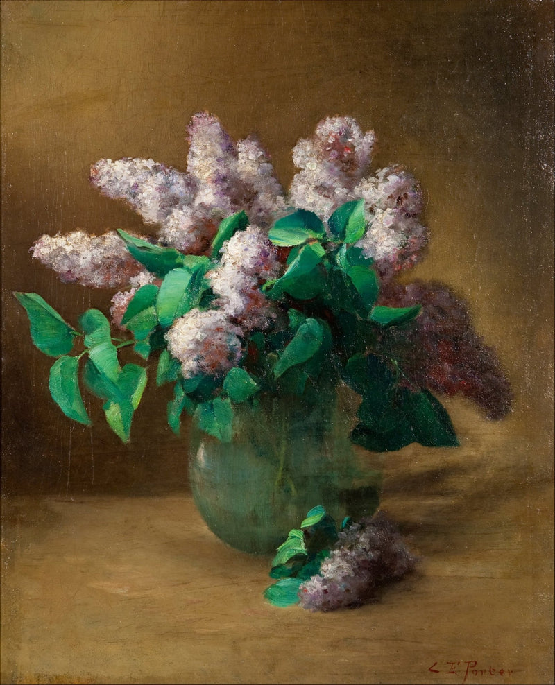 Hand - Painted Lilac Bouquet in Glass Vase – Floral Oil Painting - Oil Painting Haven