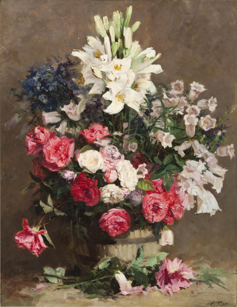 Hand - Painted Lily and Rose Bouquet Still Life – Floral Oil Painting - Oil Painting Haven