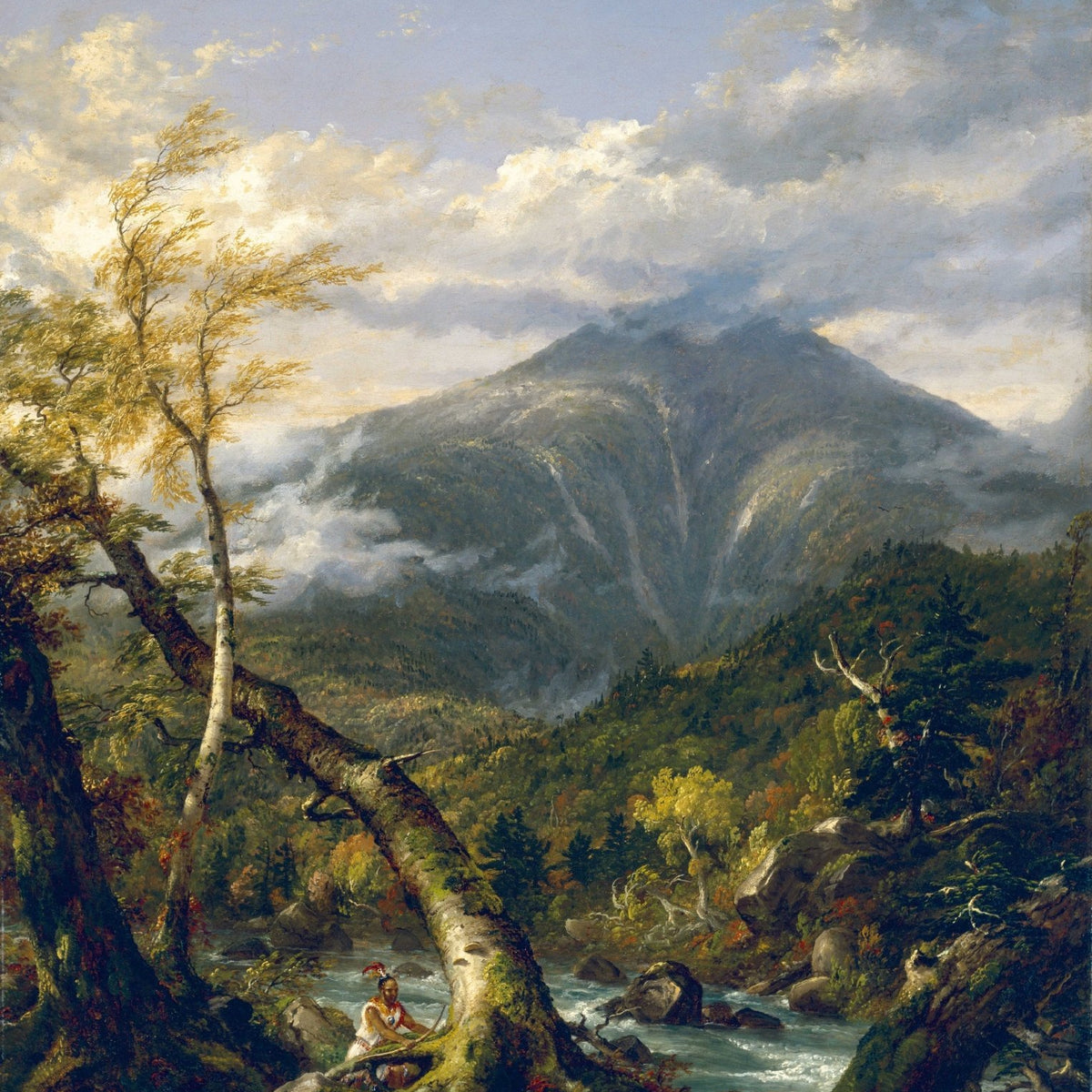 Hand - Painted Mountain Stream Wilderness - Landscape Oil Painting - Oil Painting Haven