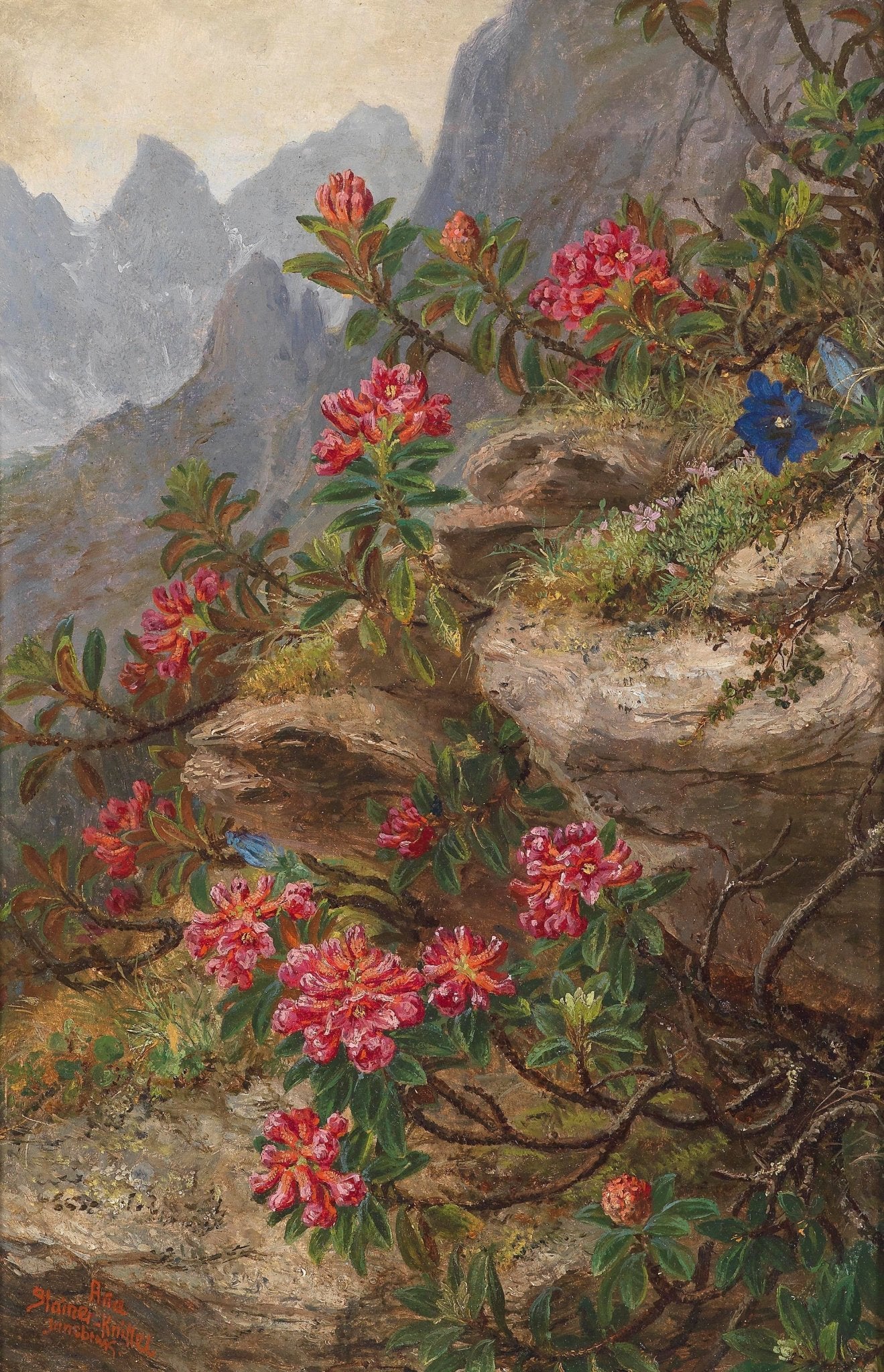 Hand - Painted Mountain Wildflowers Landscape - Floral Oil Painting - Oil Painting Haven