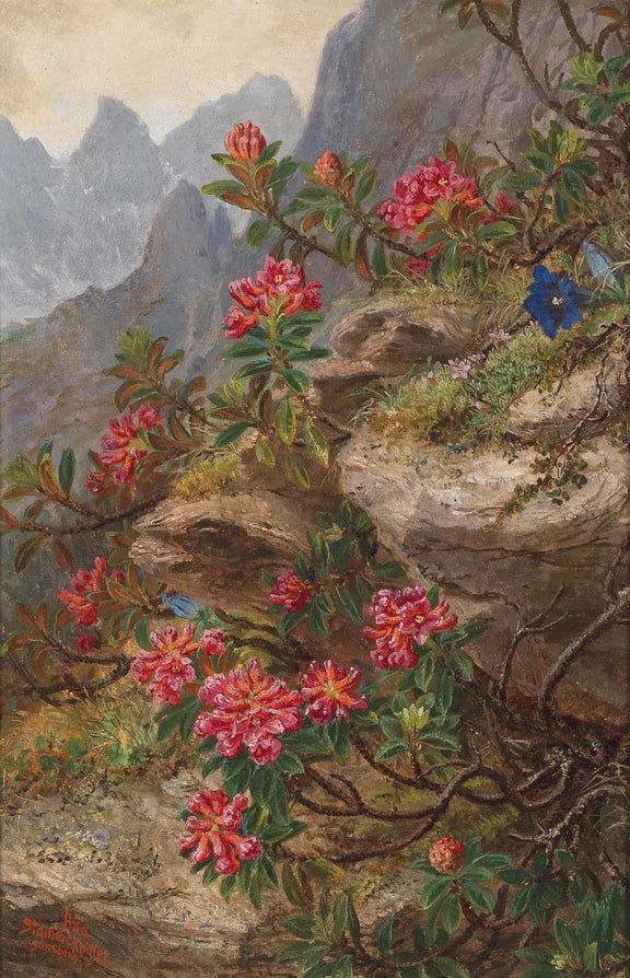 Hand - Painted Mountain Wildflowers Landscape - Floral Oil Painting - Oil Painting Haven