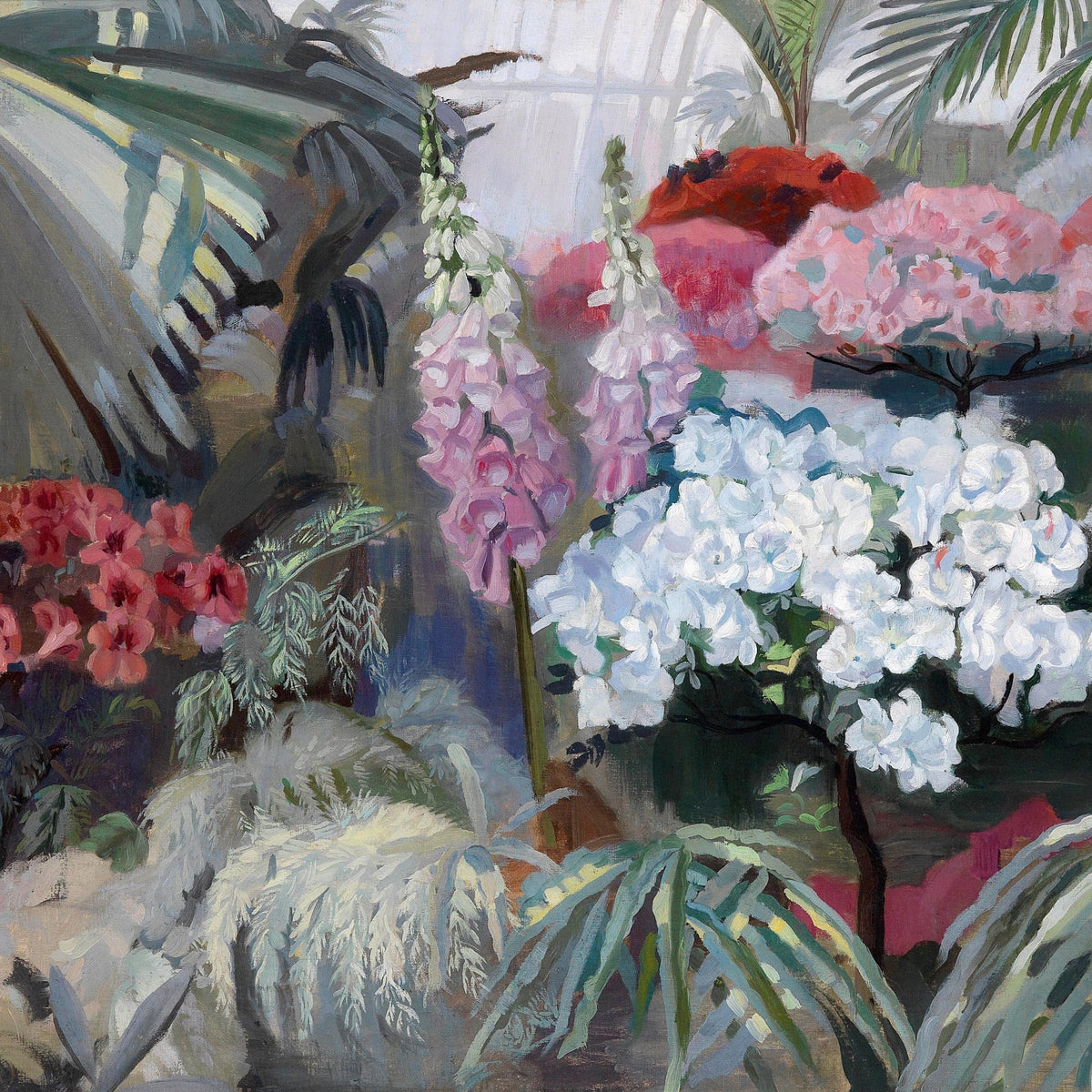 Hand - Painted Orchid and Tropical Garden – Floral Oil Painting - Oil Painting Haven