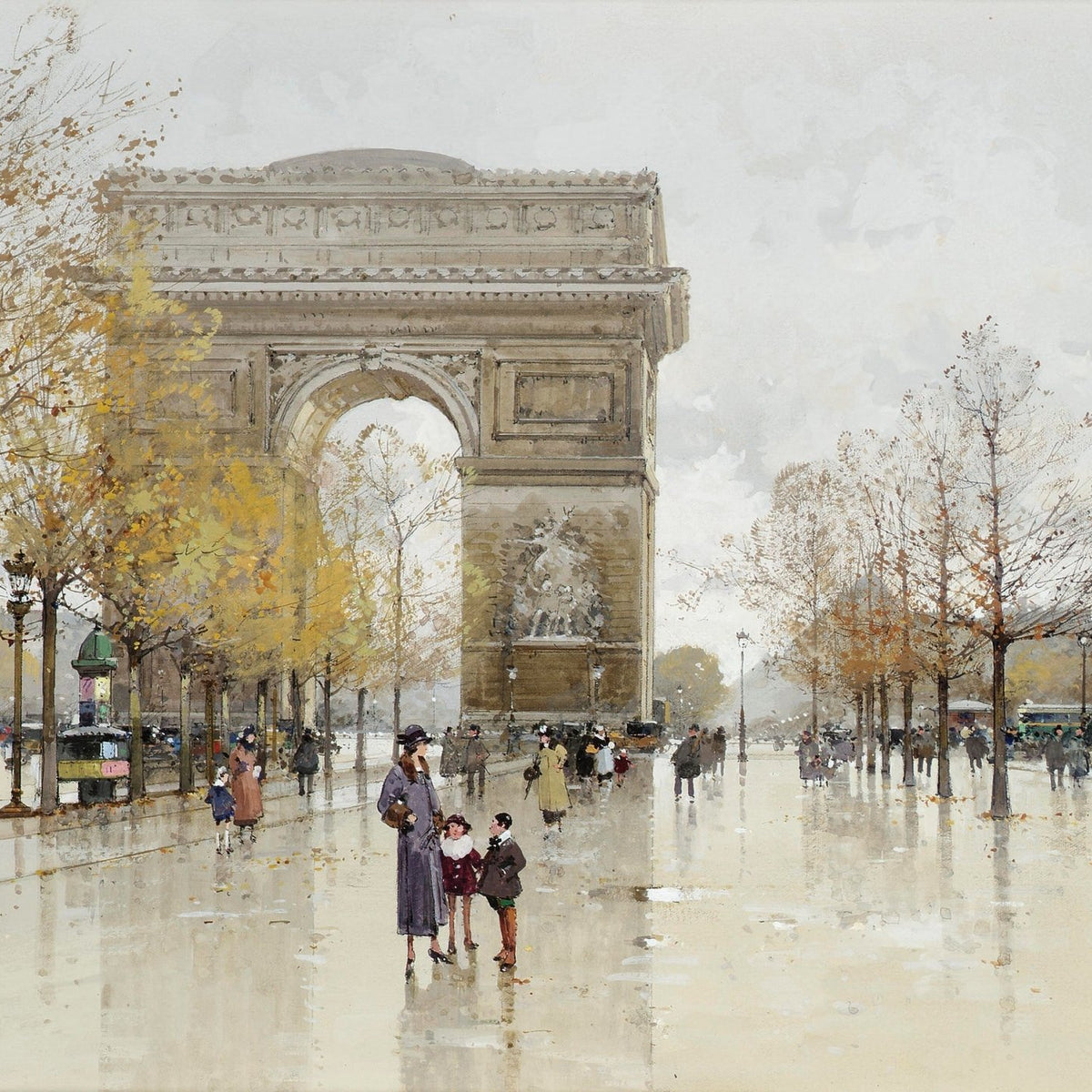 Hand-painted hand-painted paris arc de triomphe view landscape oil painting on canvas