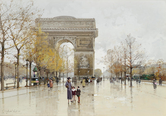 Hand-painted hand-painted paris arc de triomphe view landscape oil painting on canvas