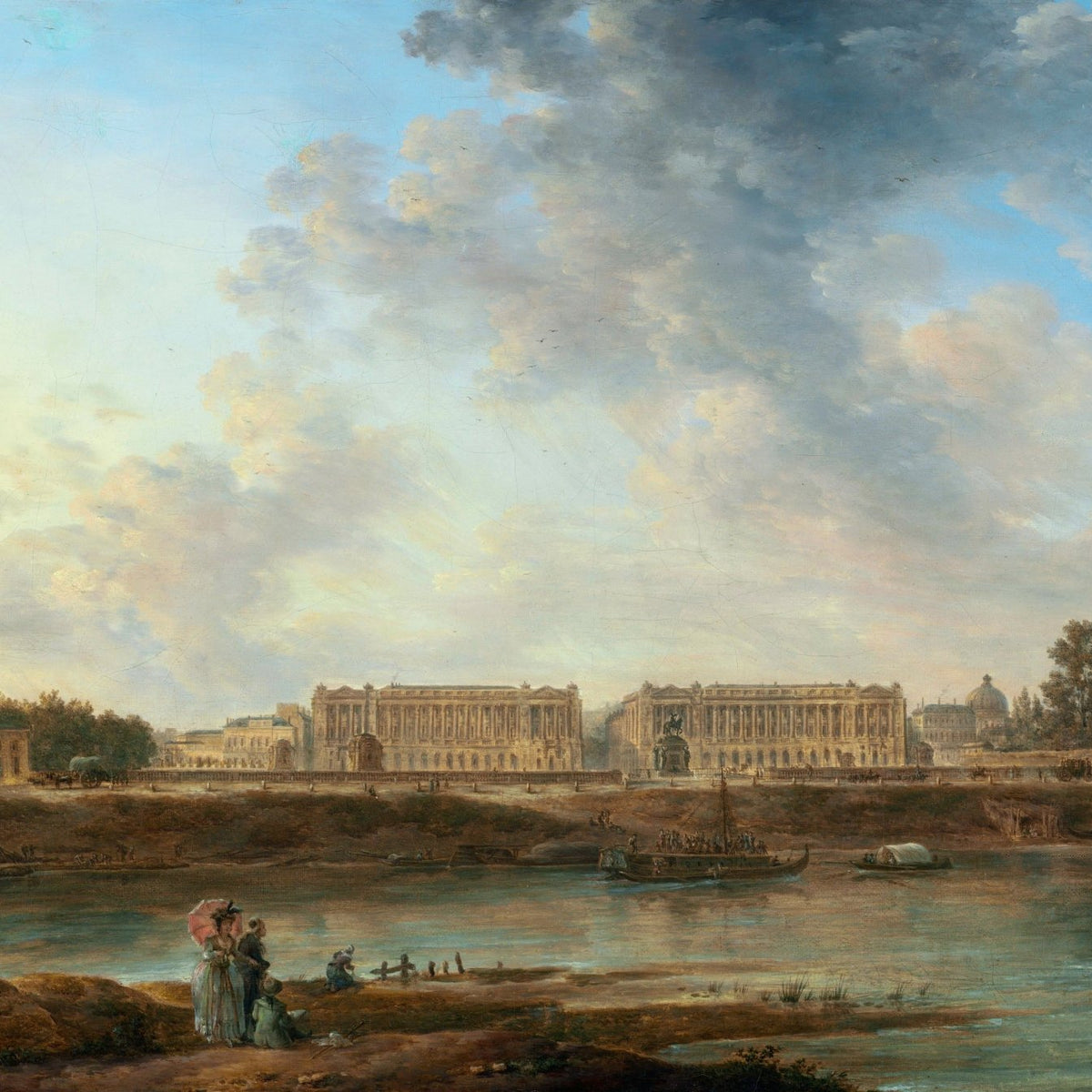 Hand-painted hand-painted paris palace river view landscape oil painting on canvas