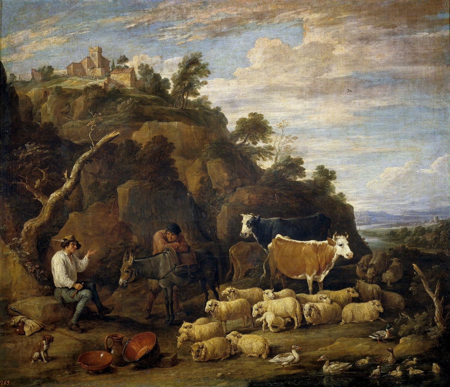 Hand - Painted Pastoral Herd Scene - Animals Oil Painting - Oil Painting Haven