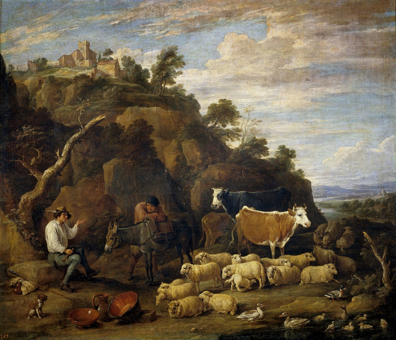 Hand - Painted Pastoral Herd Scene - Animals Oil Painting - Oil Painting Haven
