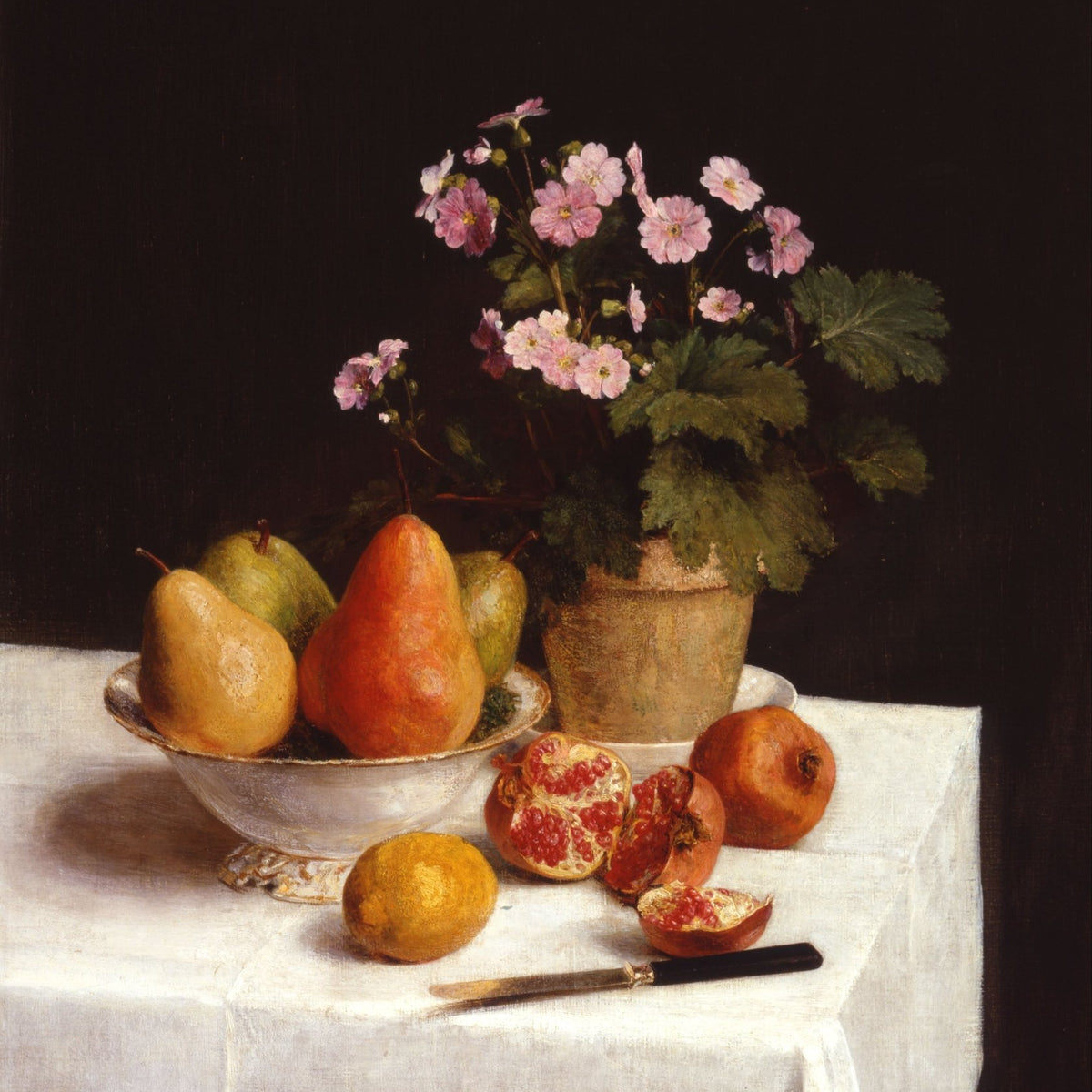 Hand - Painted Pear and Pink Blossom Still Life – Floral Oil Painting - Oil Painting Haven