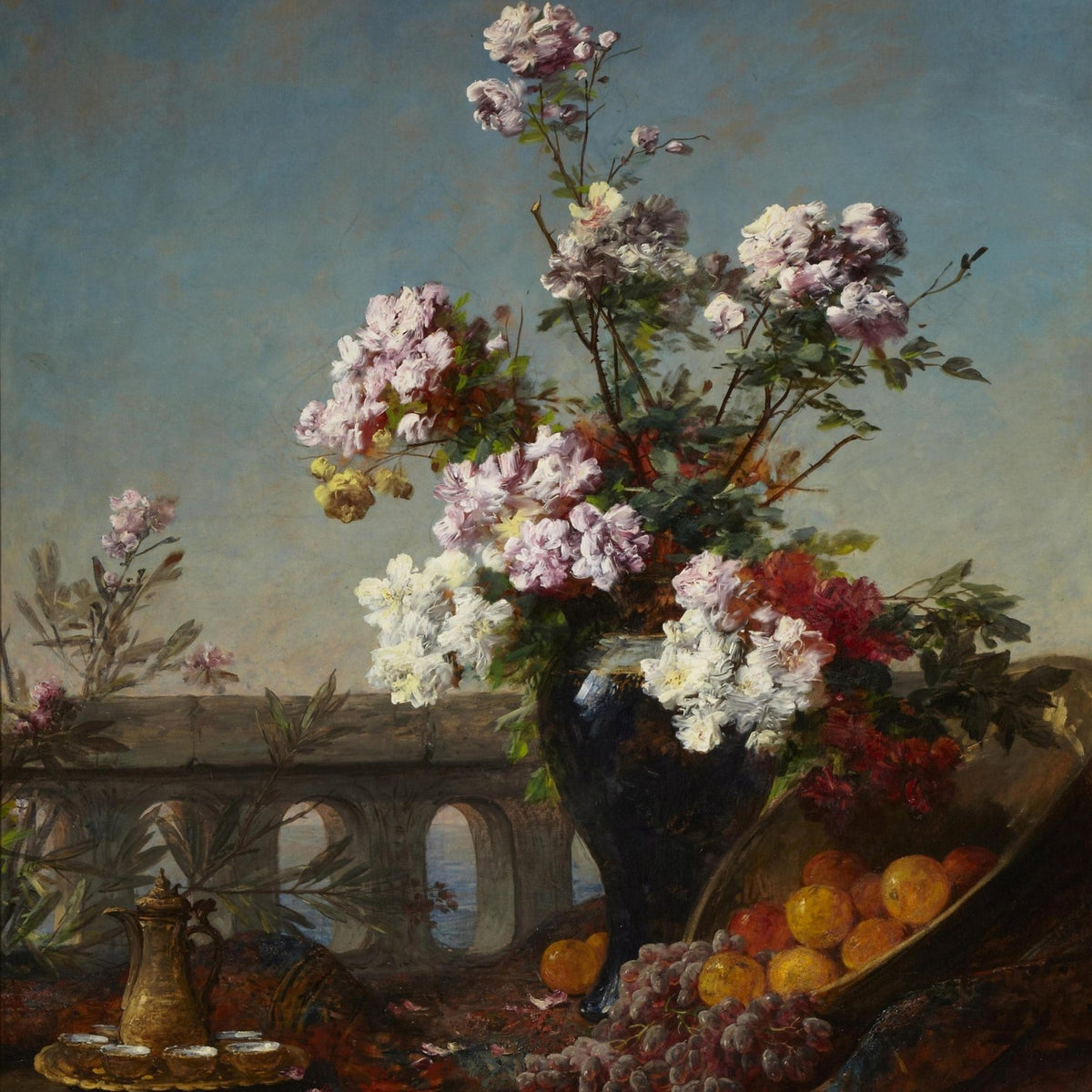 Hand - Painted Peonies and Fruit Still Life – Floral Oil Painting - Oil Painting Haven