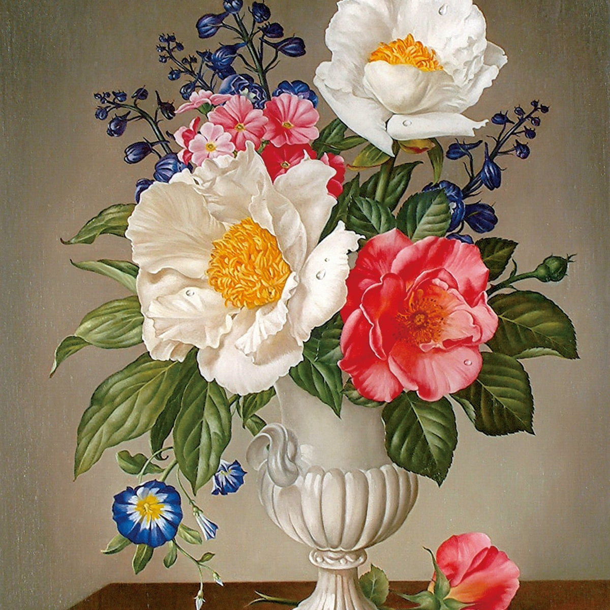 Hand - Painted Peony and Rose Vase Still Life – Floral Oil Painting - Oil Painting Haven