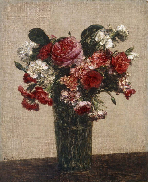 Hand - Painted Red and White Rose Bouquet – Floral Oil Painting - Oil Painting Haven