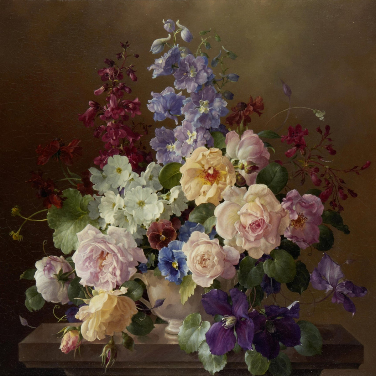 Hand - Painted Rose and Mixed Flower Bouquet – Floral Oil Painting - Oil Painting Haven