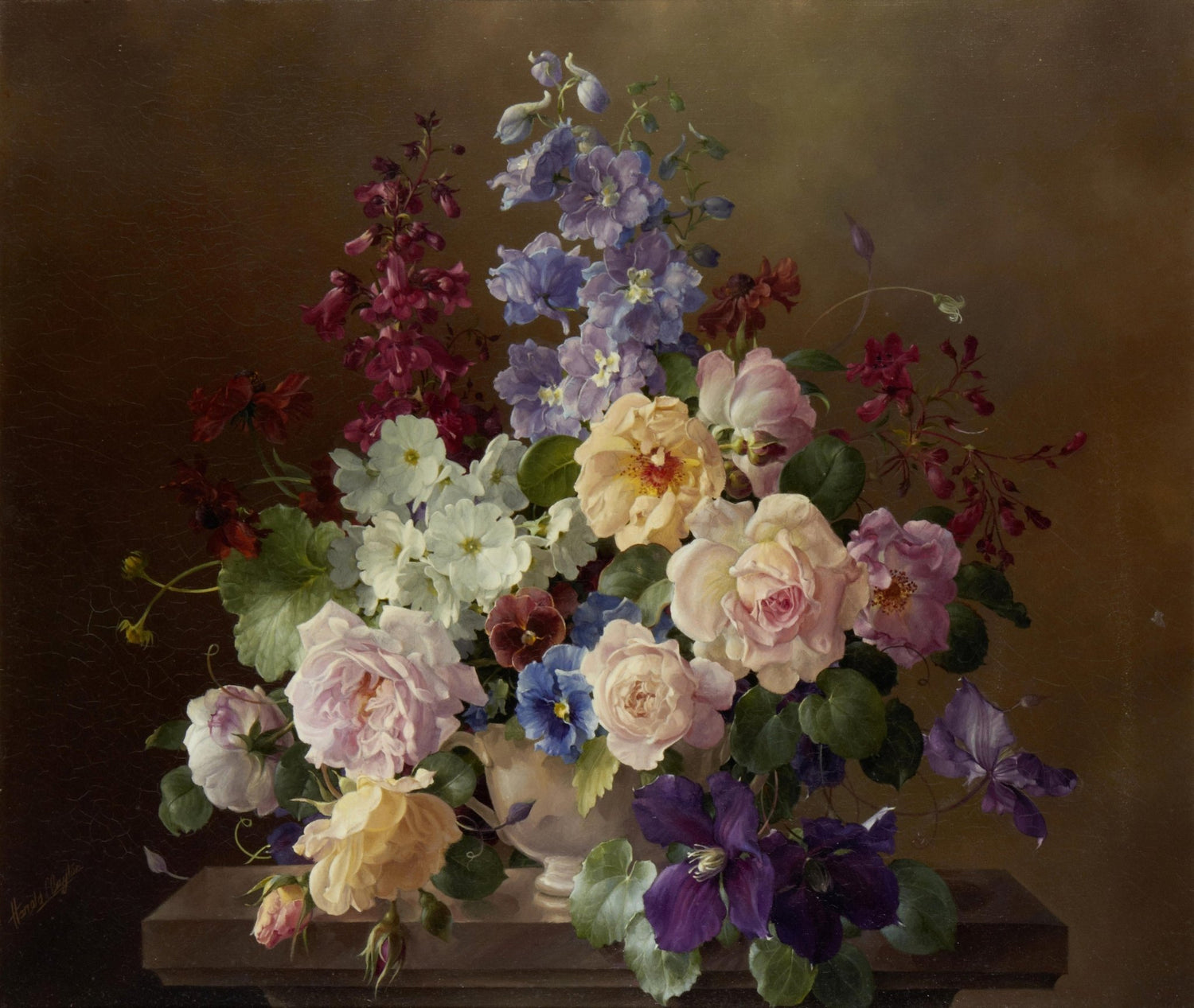 Hand - Painted Rose and Mixed Flower Bouquet – Floral Oil Painting - Oil Painting Haven