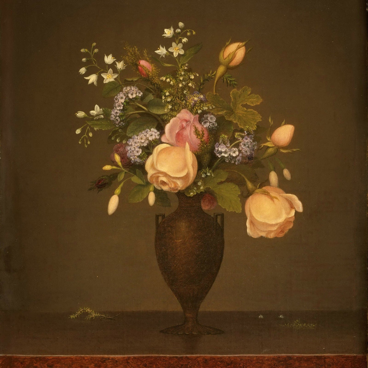 Hand - Painted Rose Bouquet in Classic Vase – Floral Oil Painting - Oil Painting Haven
