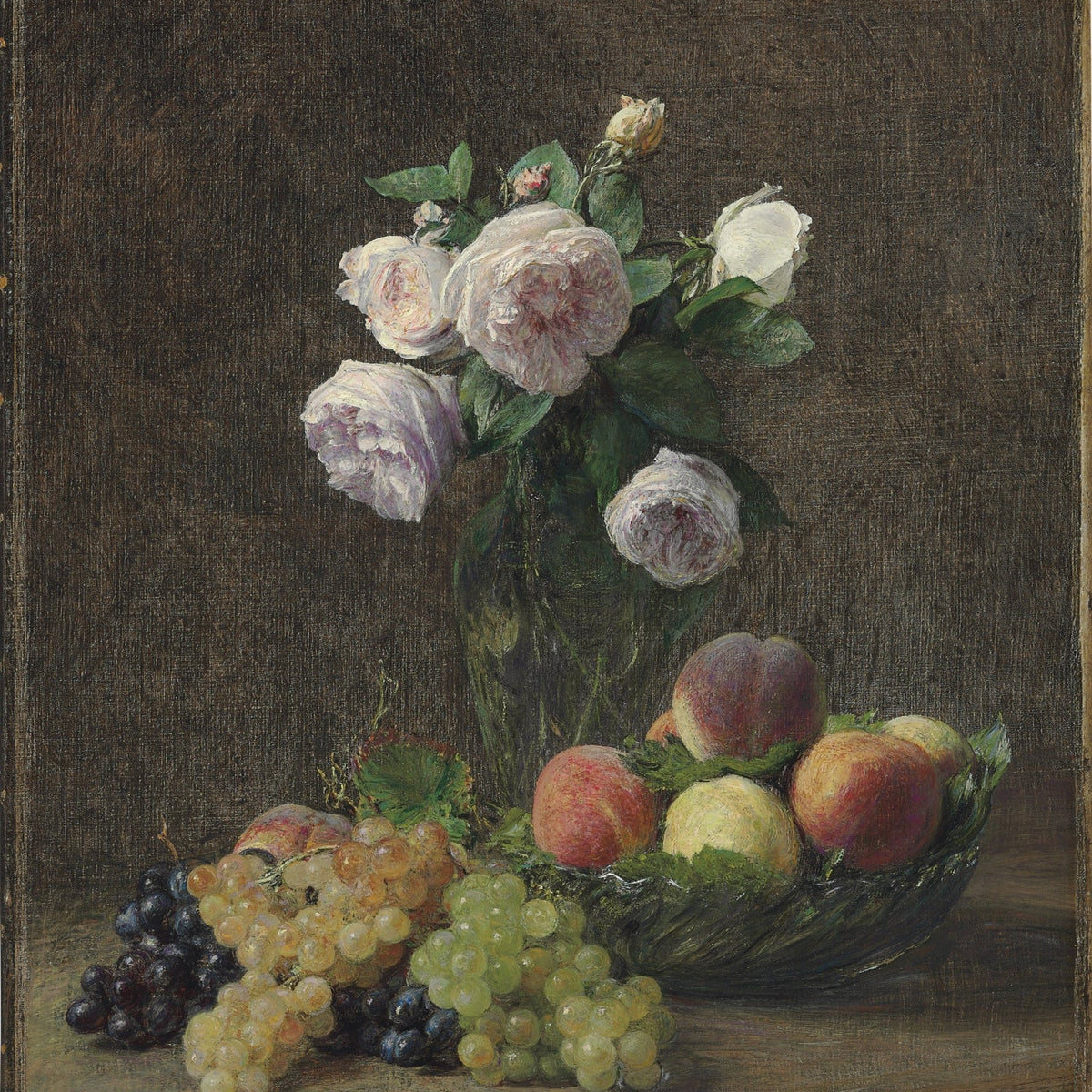 Hand - Painted Roses and Fruit Still Life Art - Floral Oil Painting - Oil Painting Haven