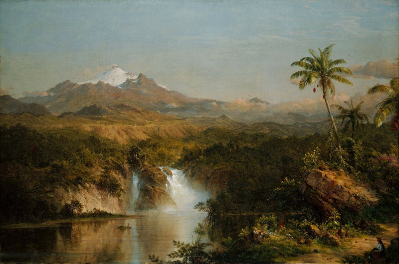 Hand - Painted Tropical Waterfall View - Landscape Oil Painting - Oil Painting Haven