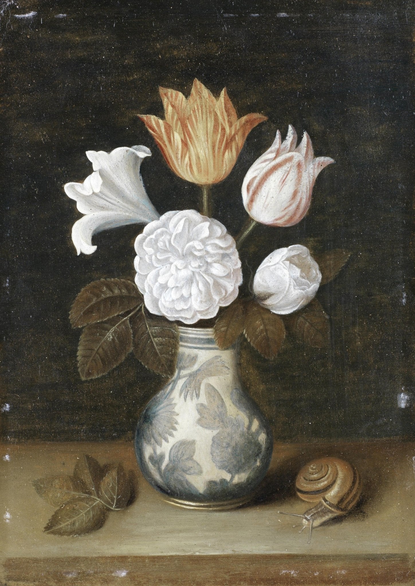 Hand - Painted Tulip and White Rose Still Life – Floral Oil Painting - Oil Painting Haven