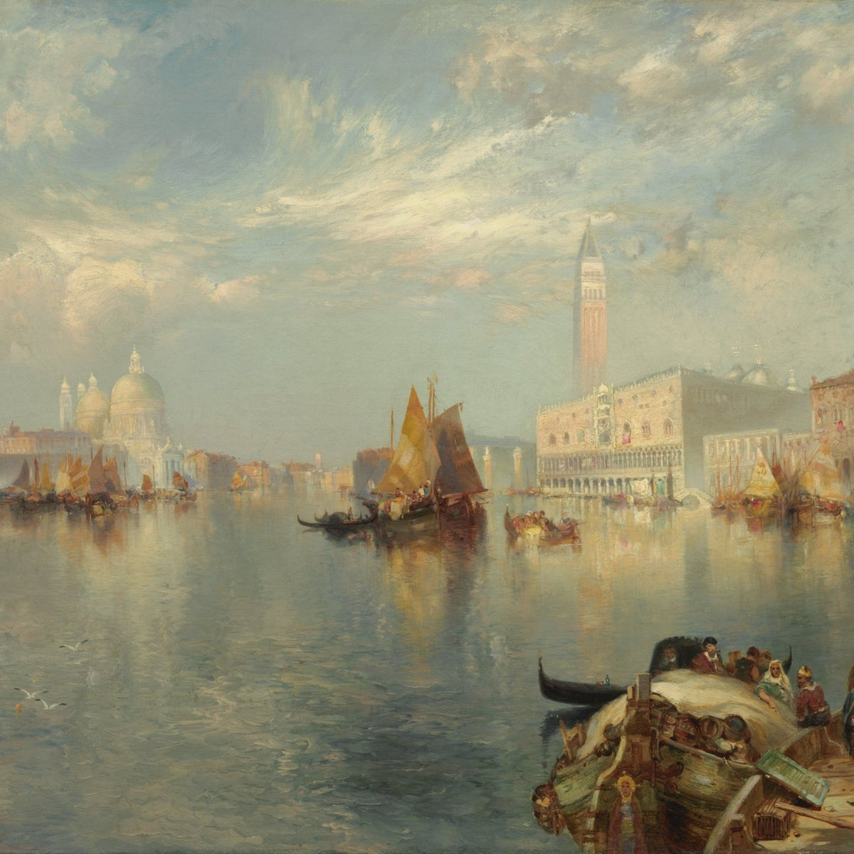 Hand-painted hand-painted venice grand canal view landscape oil painting on canvas