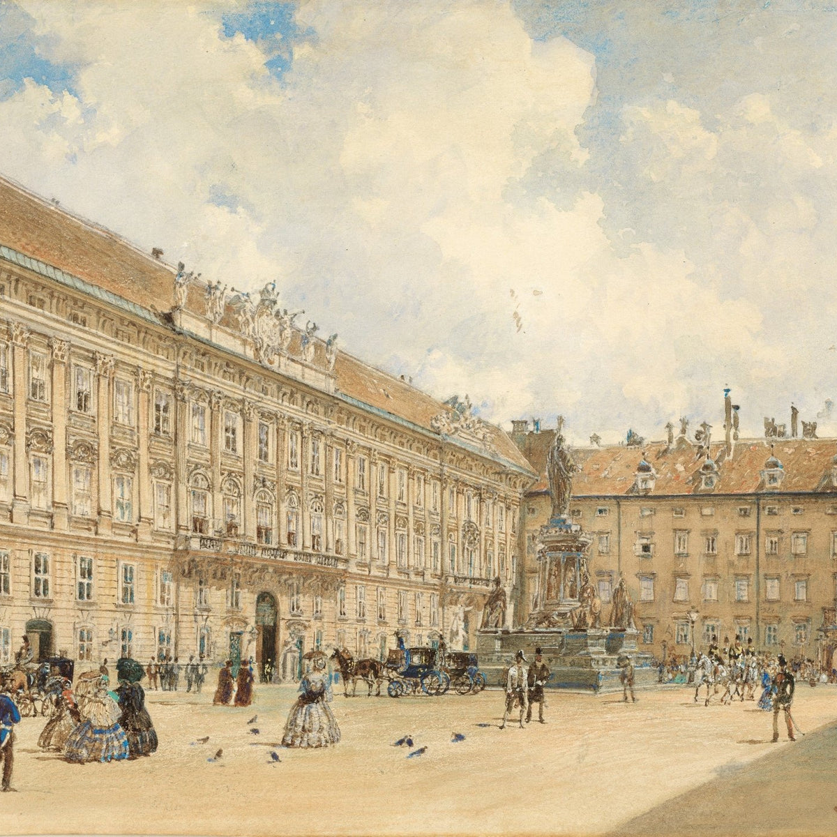 Hand - Painted Vienna Hofburg Courtyard - Landscape Oil Painting - Oil Painting Haven