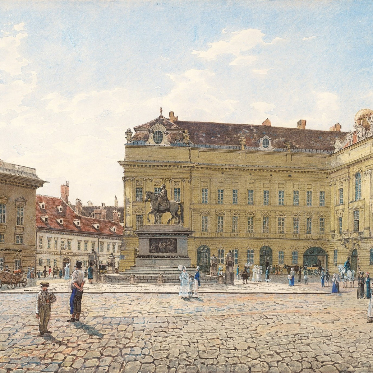 Hand - Painted Vienna Palace Square View - Landscape Oil Painting - Oil Painting Haven