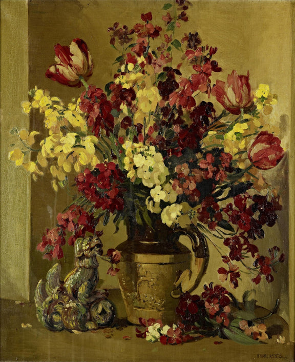 Hand - Painted Vintage Flower Bouquet in Vase – Floral Oil Painting - Oil Painting Haven