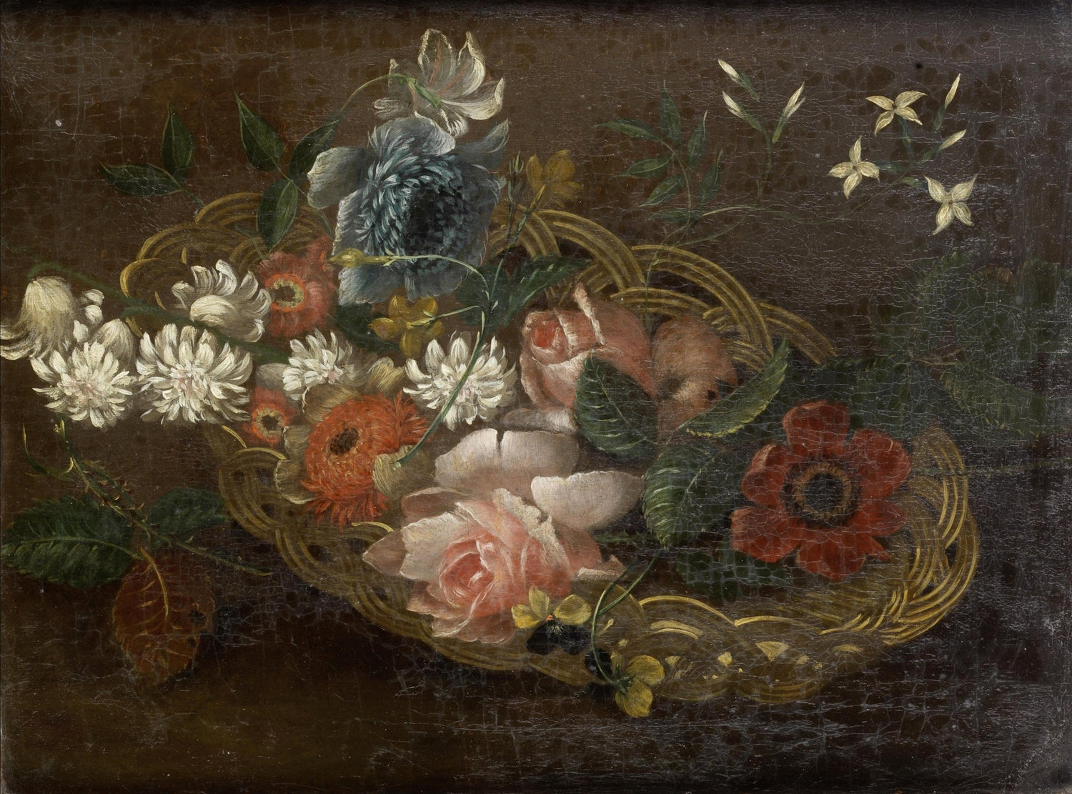 Hand - Painted Vintage Roses and Floral Basket – Floral Oil Painting - Oil Painting Haven