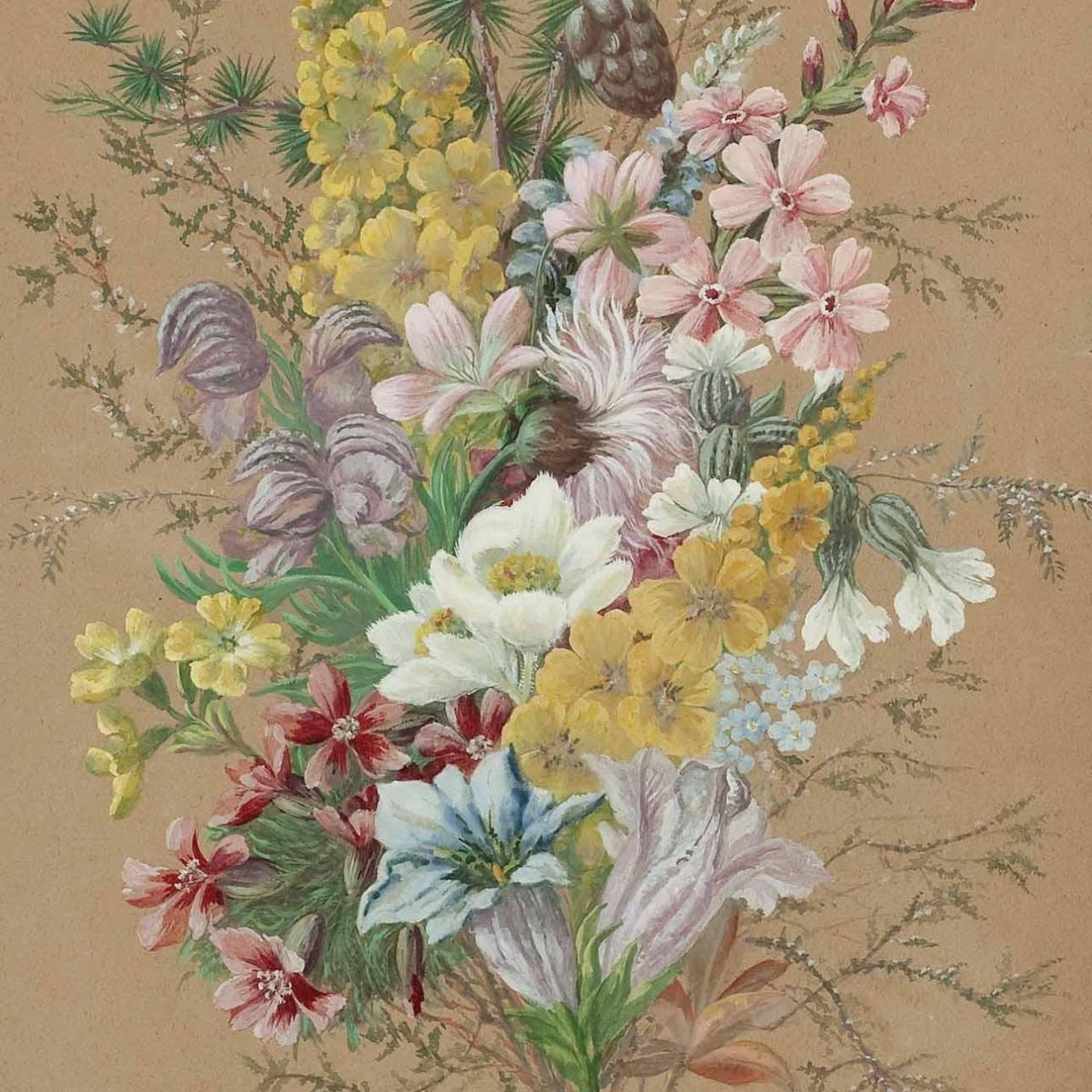Hand - Painted Wildflower Botanical Bouquet – Floral Oil Painting - Oil Painting Haven