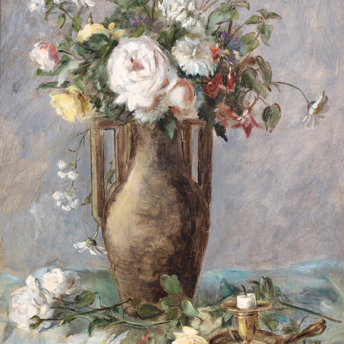 Hand - Painted Wildflower Bouquet in Vase Still Life – Floral Oil Painting - Oil Painting Haven