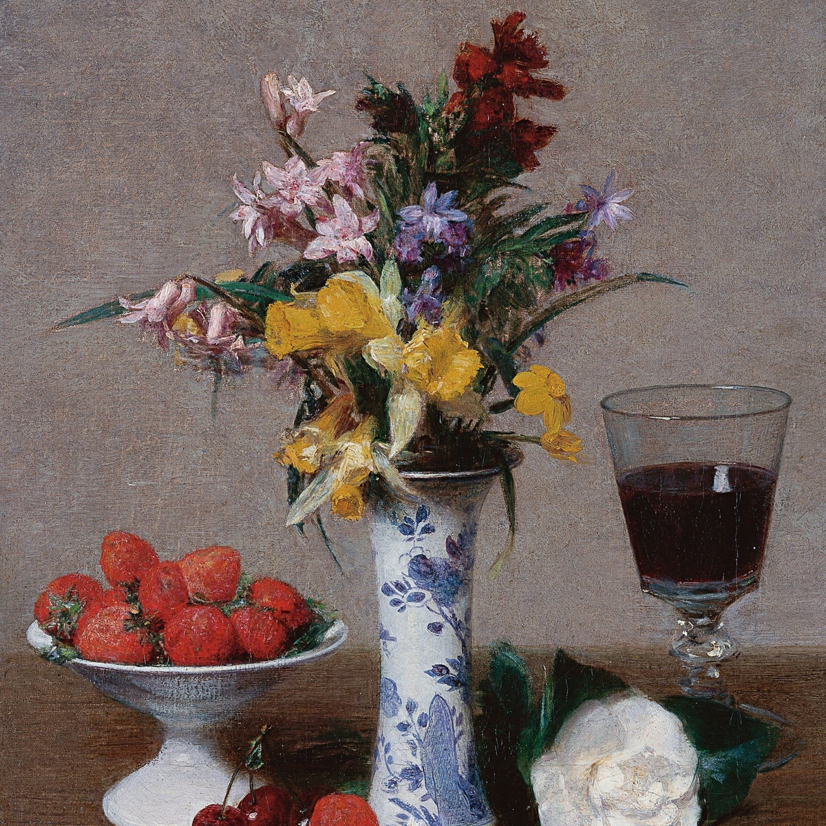 Hand - Painted Wildflower Vase and Fruit Still Life – Floral Oil Painting - Oil Painting Haven