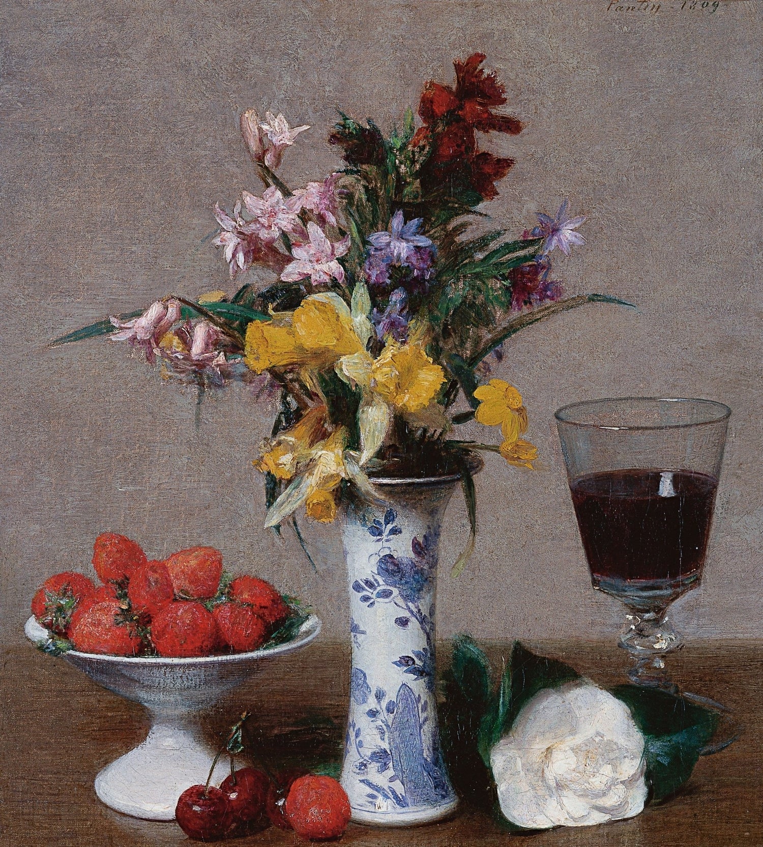 Hand - Painted Wildflower Vase and Fruit Still Life – Floral Oil Painting - Oil Painting Haven