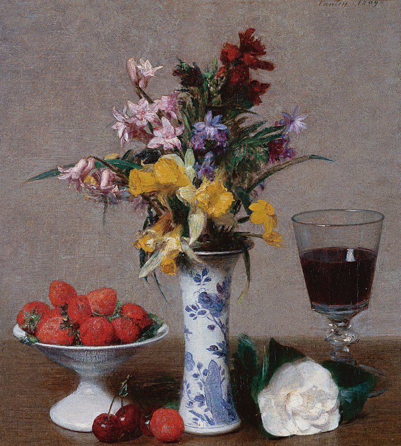 Hand - Painted Wildflower Vase and Fruit Still Life – Floral Oil Painting - Oil Painting Haven