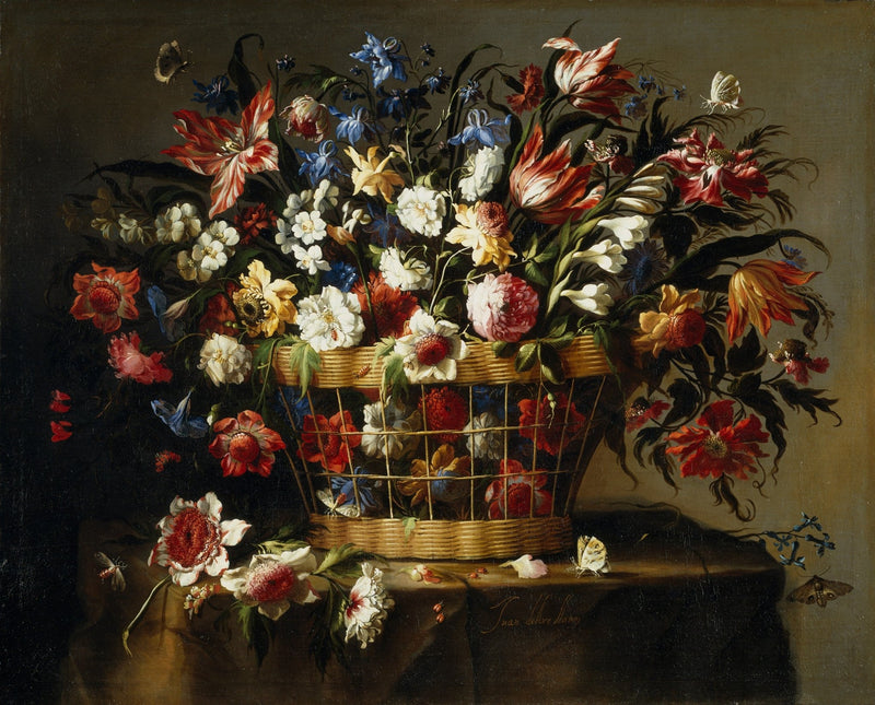 Hand - Painted Wildflowers in Basket Still Life – Floral Oil Painting - Oil Painting Haven