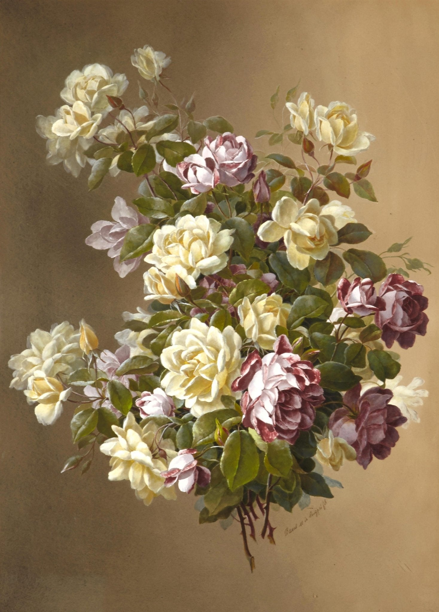 Hand - Painted Yellow and Pink Roses Bouquet – Floral Oil Painting - Oil Painting Haven