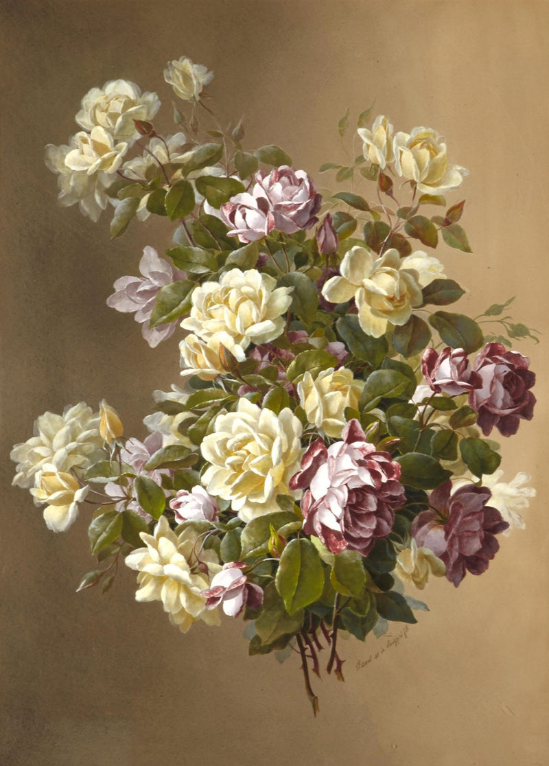 Hand - Painted Yellow and Pink Roses Bouquet – Floral Oil Painting - Oil Painting Haven