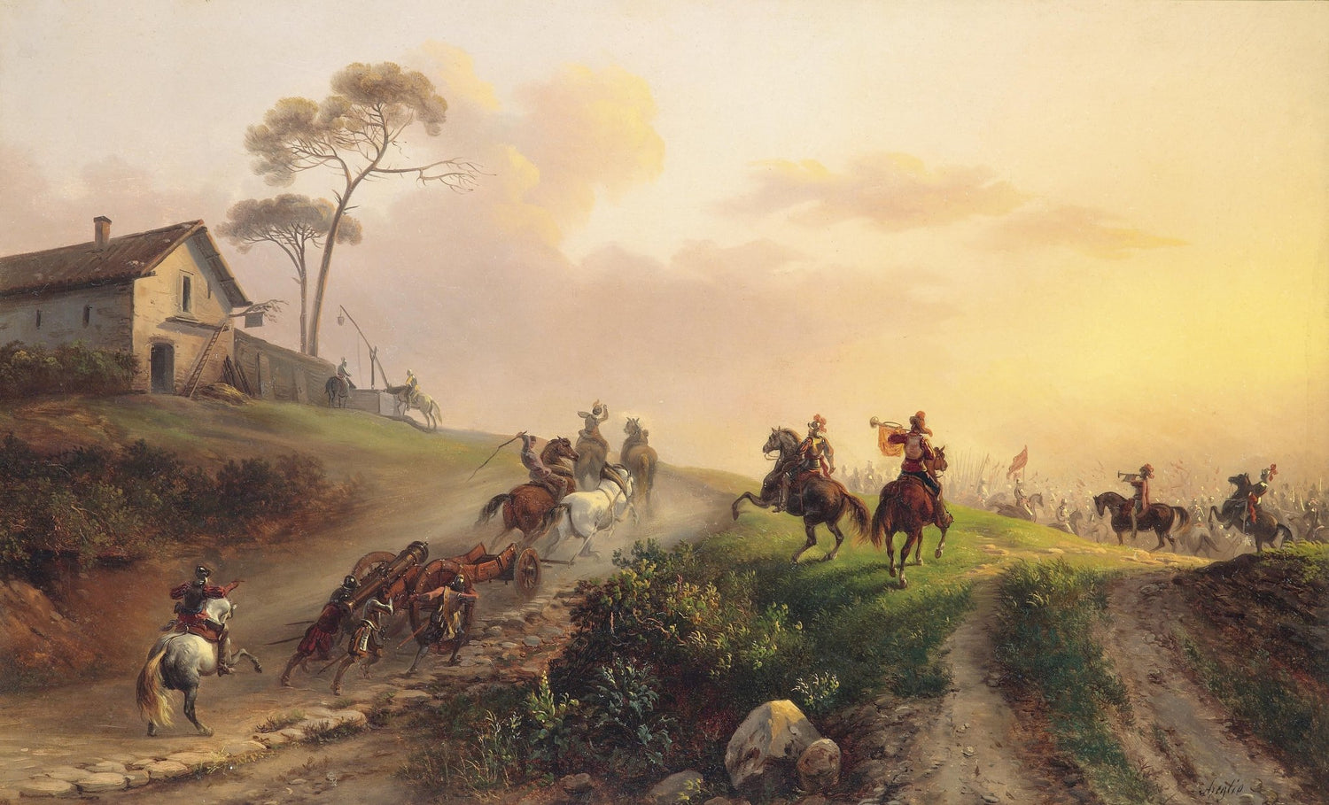 Historic Cavalry March | Hand - Painted Classical Oil Painting - Oil Painting Haven