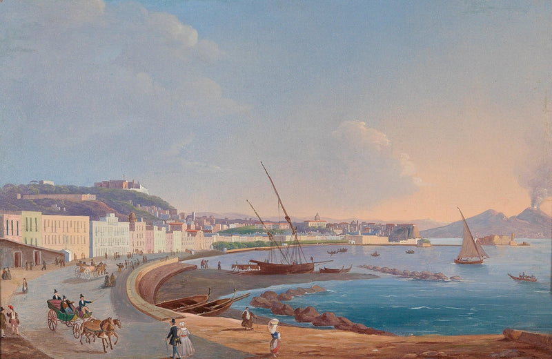 Historic Coastal Harbor, Sailing Boats – Hand - Painted Oil Painting - Oil Painting Haven