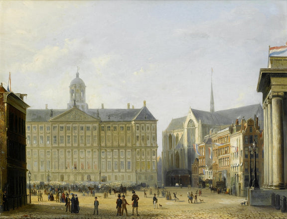 Historic European City Square, Architecture – Landscape Oil Painting - Oil Painting Haven