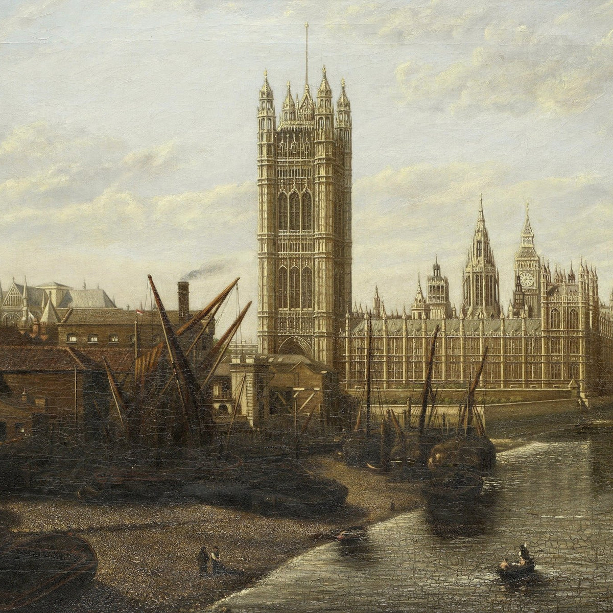Houses of Parliament and Thames River View - Landscape Oil Painting - Oil Painting Haven