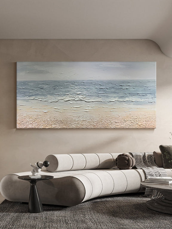 Abstract Beach Oil Painting On Canvas, Original Sea Painting, Large Wall Art, Ocean Wall Art, Custom Painting Living room Decor Beach Decor - Oil Painting Haven Oil Painting Haven