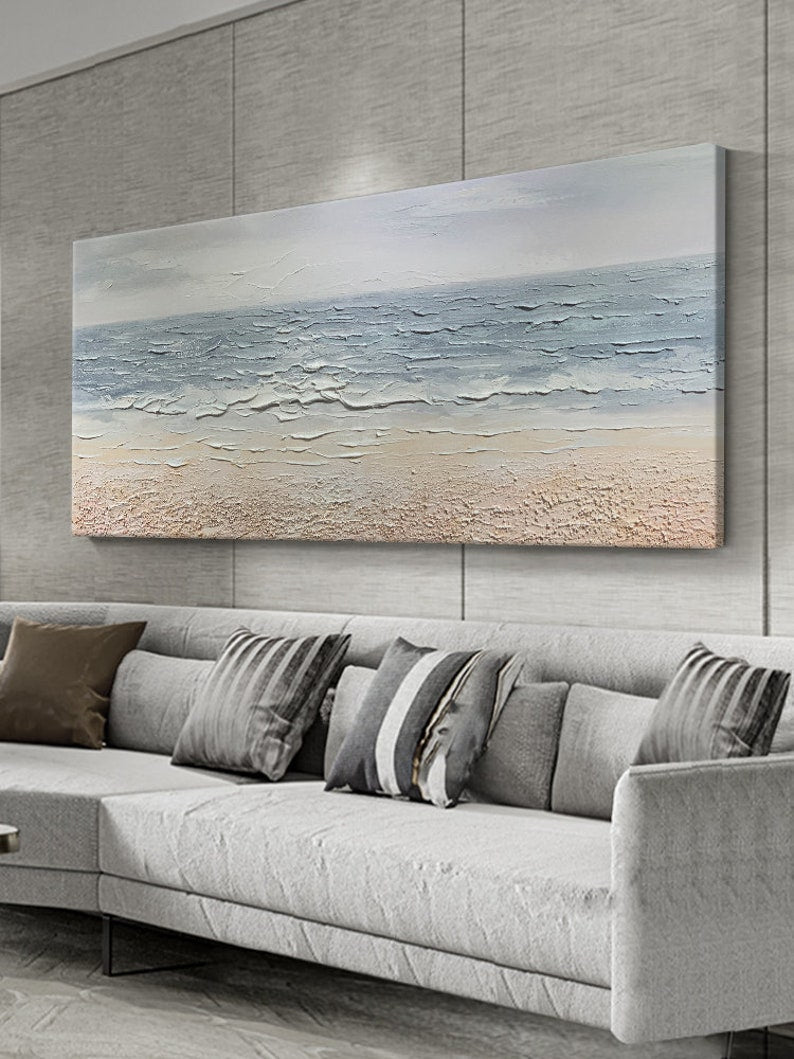 Abstract Beach Oil Painting On Canvas, Original Sea Painting, Large Wall Art, Ocean Wall Art, Custom Painting Living room Decor Beach Decor - Oil Painting Haven Oil Painting Haven