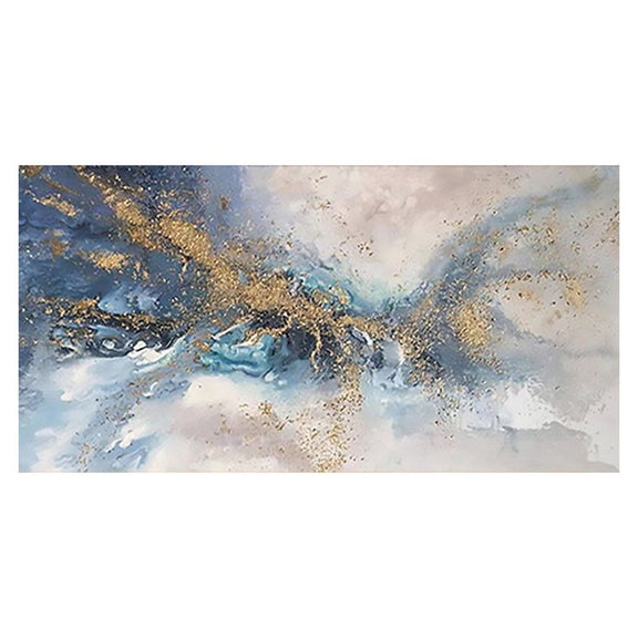 Abstract Gold Texture Oil Painting on Canvas, Large Wall Art, Blue Original Custom Painting Modern Living Room Office Wall Art Home Decor - Oil Painting Haven Oil Painting Haven