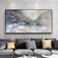 Abstract Gold Texture Oil Painting on Canvas, Large Wall Art, Blue Original Custom Painting Modern Living Room Office Wall Art Home Decor - Oil Painting Haven